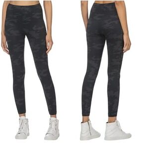 Spanx Womens Look At Me Now Seamless Leggings Black Camo FL3515 New Size‎ M